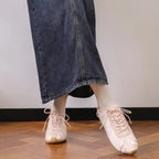 The Dual Stride Women‘s Pink Satin Ballet Trainers