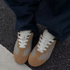 The Dual Stride Khaki Vintage Diamond pattern Casual Shoes
