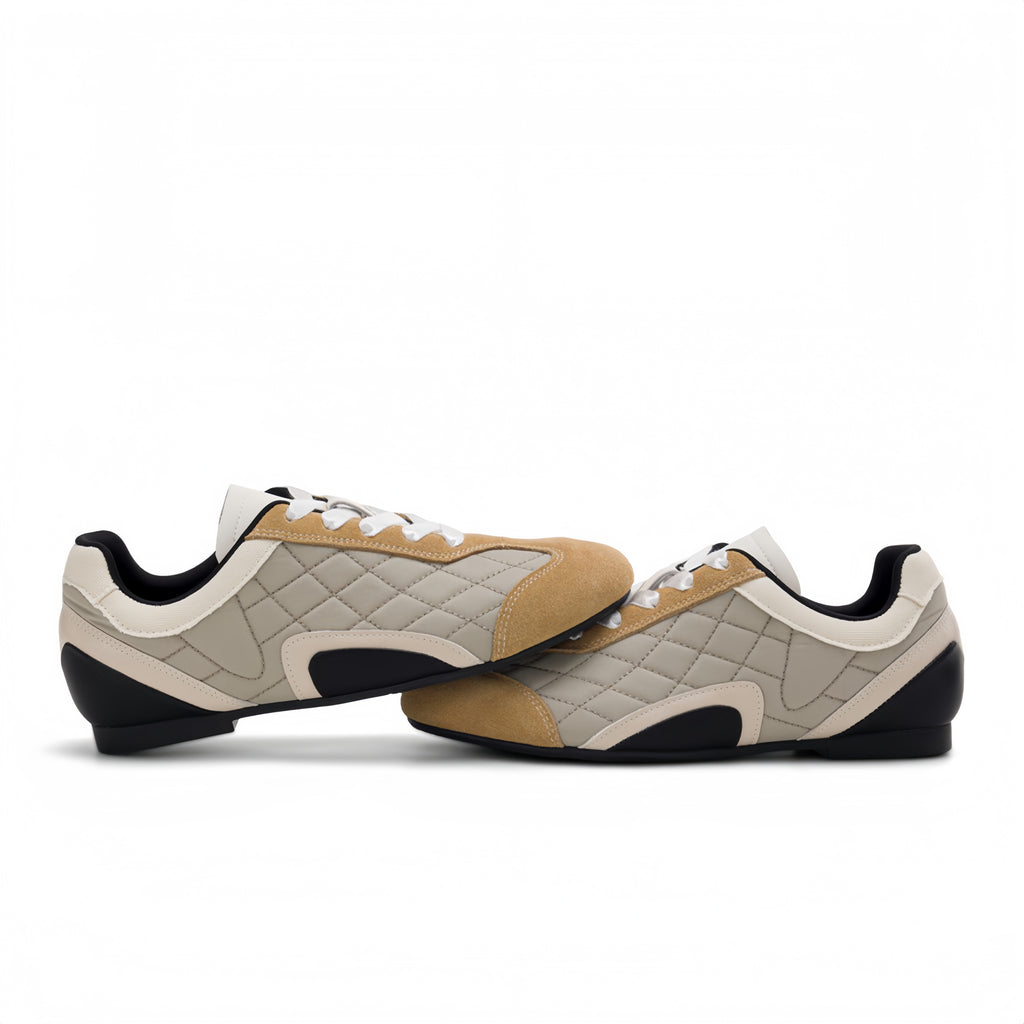 The Dual Stride Khaki Vintage Diamond pattern Casual Shoes