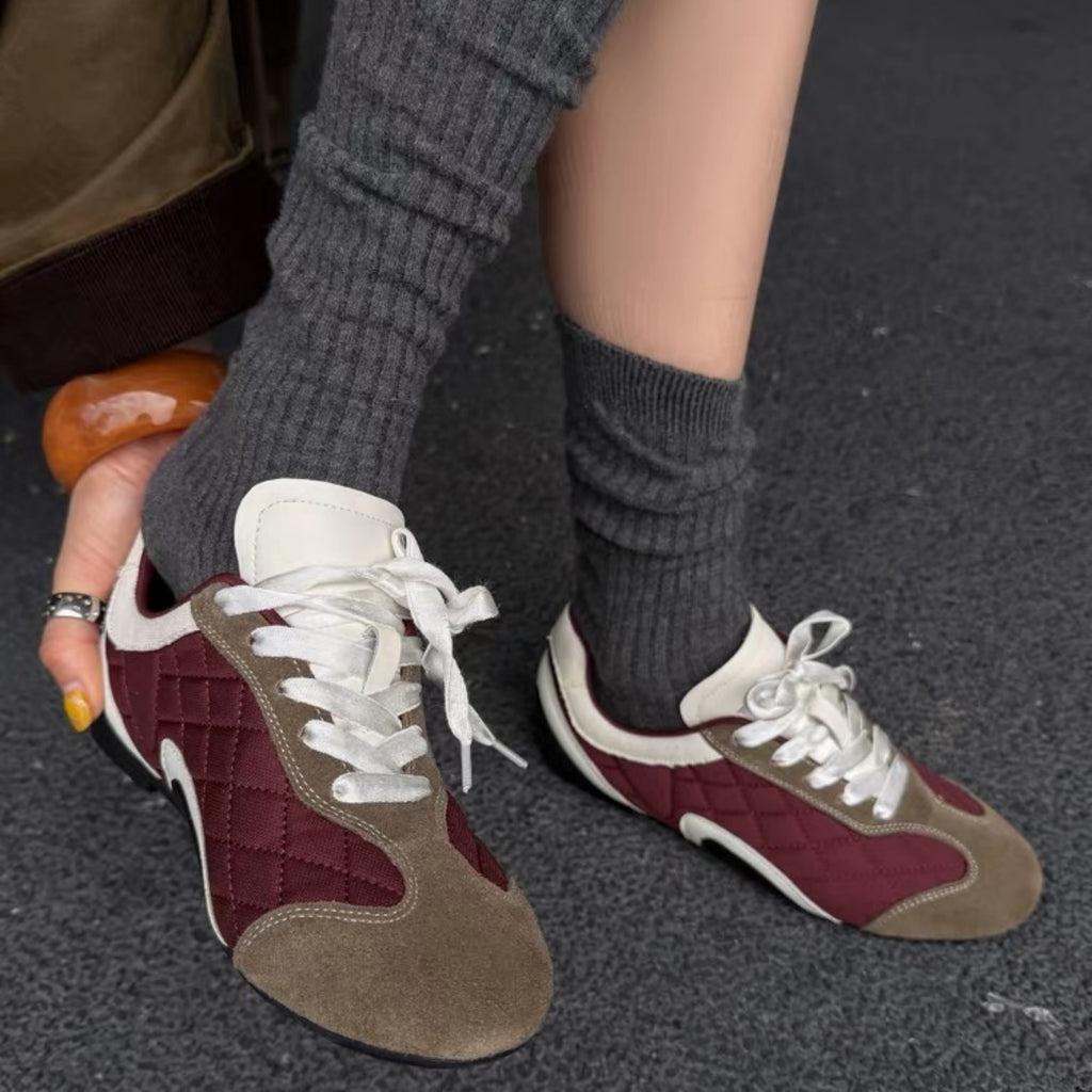 The Dual Stride Red Vintage Diamond pattern Casual Shoes