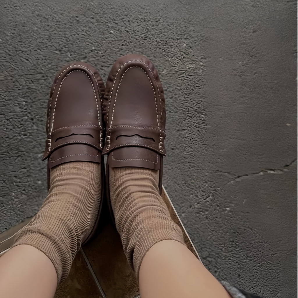 The Dual Stride Women's Brown Penny Loafer Flats
