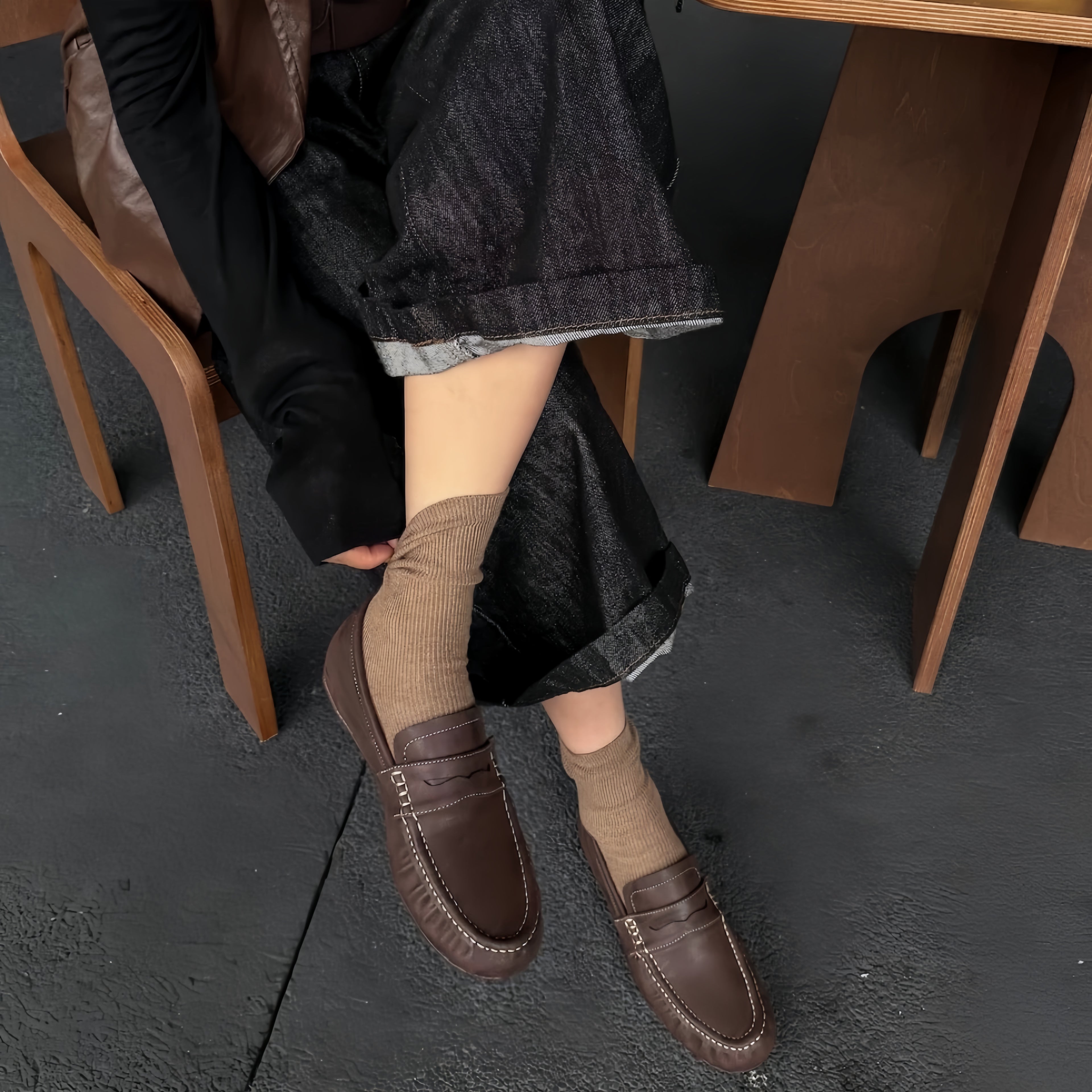 The Dual Stride Women's Brown Penny Loafer Flats