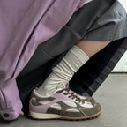 The Dual Stride Brown‑Lavender Split‑Toe Retro Sneakers