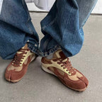 The Dual Stride Brown Split‑Toe Retro Sneakers