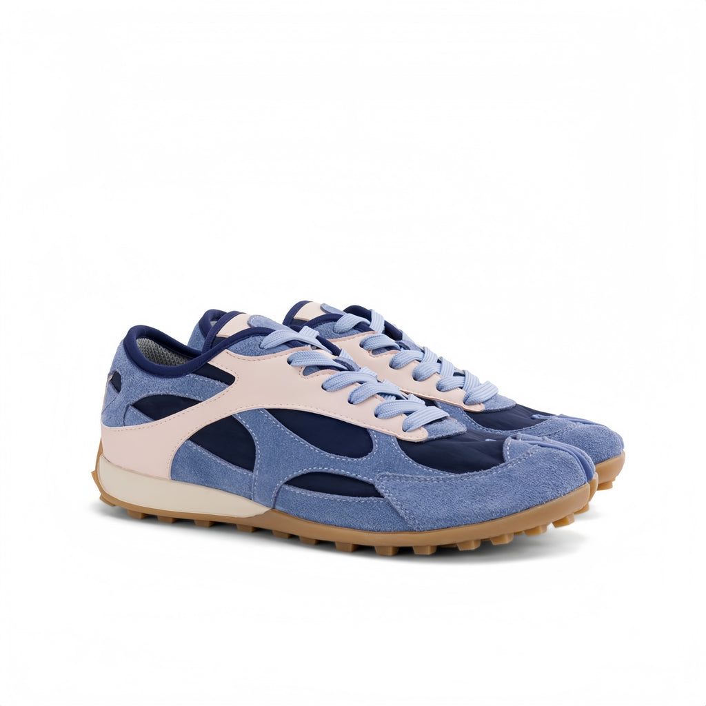 The Dual Stride Blue Split‑Toe Retro Sneakers