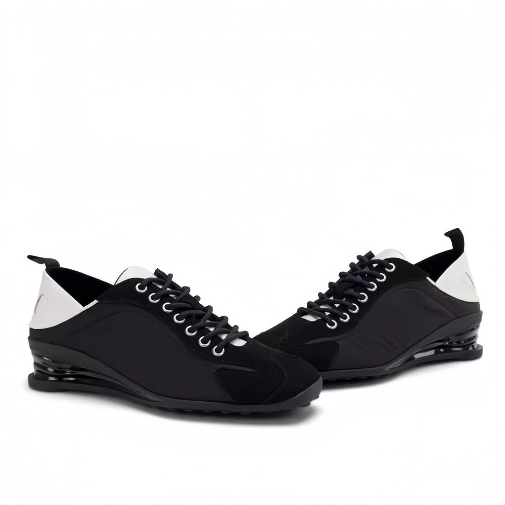 The Dual Stride Women’s Black‑White 2‑Way Wear Retro Sneakers