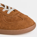 The Dual Stride Brown Flexible Sheepskin Suede Trainers