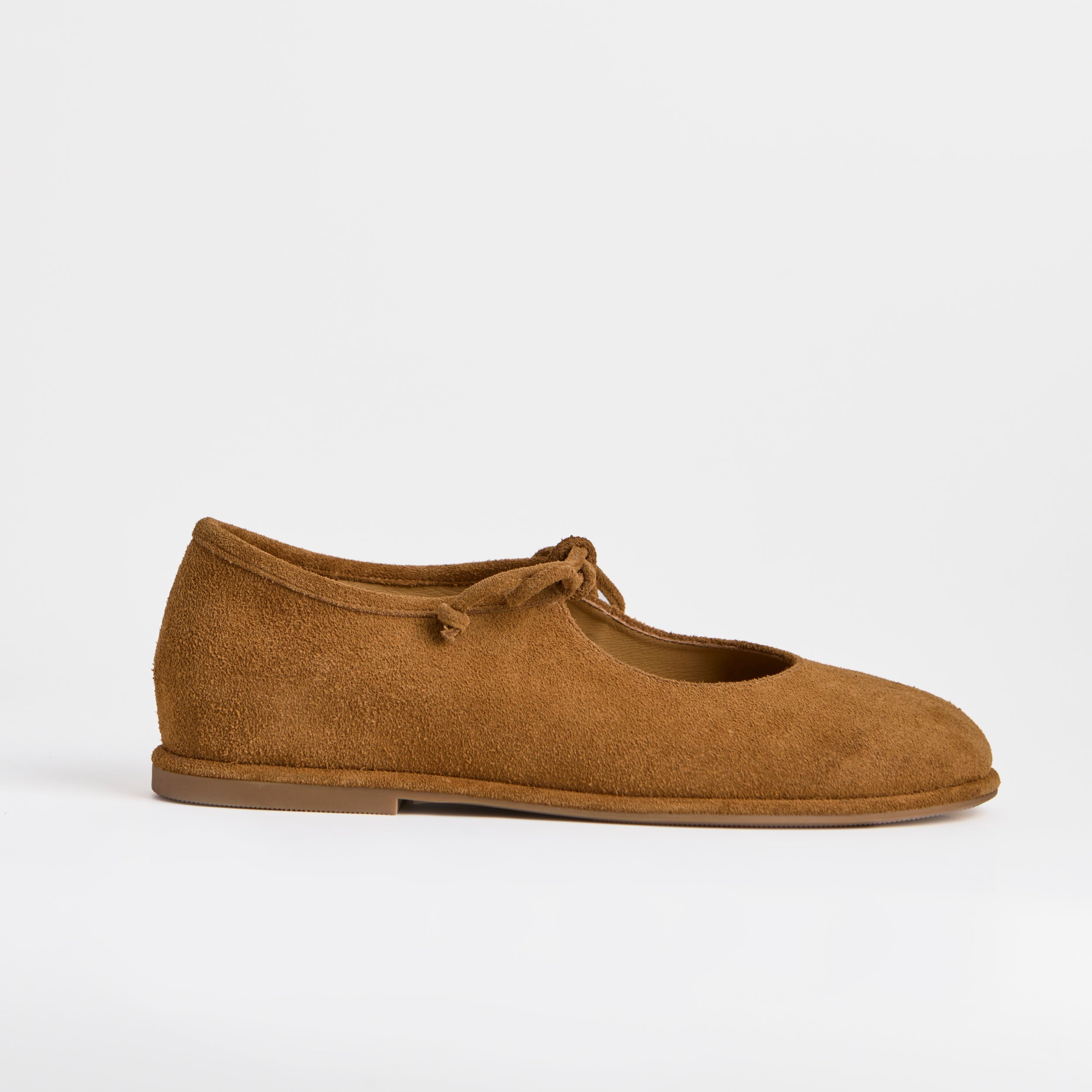 The Dual Stride Brown Suede  Mary Jane Flats