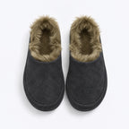 The Dual Stride Women's Grey Suede Fur Lined Mule Slippers