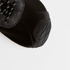 The Dual Stride Black Square-Toe  Satin Sneakers