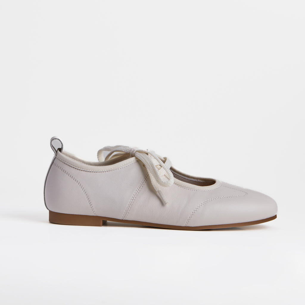La Ballerine Lacée Minimaliste Blanche Dual Stride