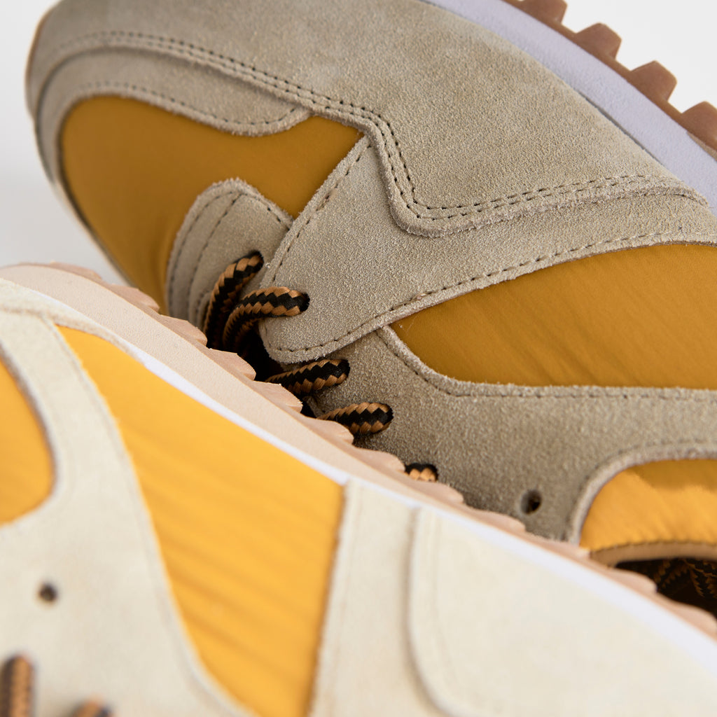 The Dual Stride Yellow Retro Suede & Nylon Athletic Trainers