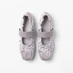 The Dual Stride Satin Bow Strap Ballet Flats