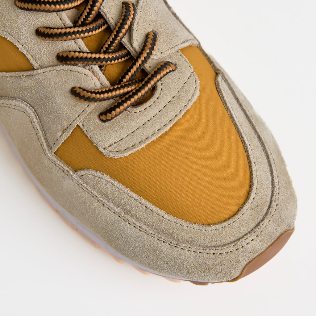 The Dual Stride Yellow Retro Suede & Nylon Athletic Trainers