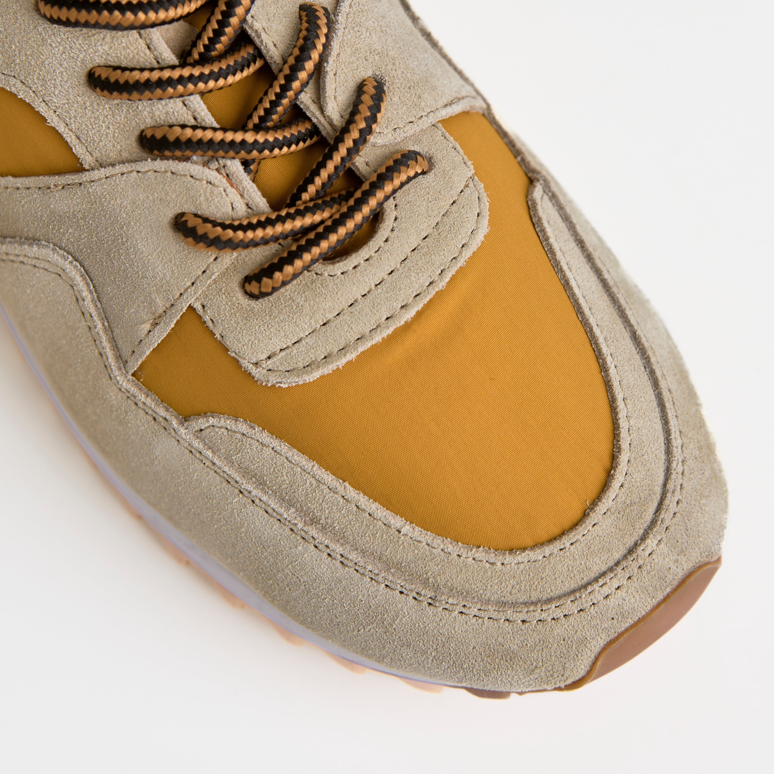The Dual Stride Yellow Retro Suede & Nylon Athletic Trainers