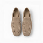 The Dual Stride Beige Braided Suede Loafers