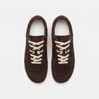 The Dual Stride Dark Brown Suede Retro Running Sneakers