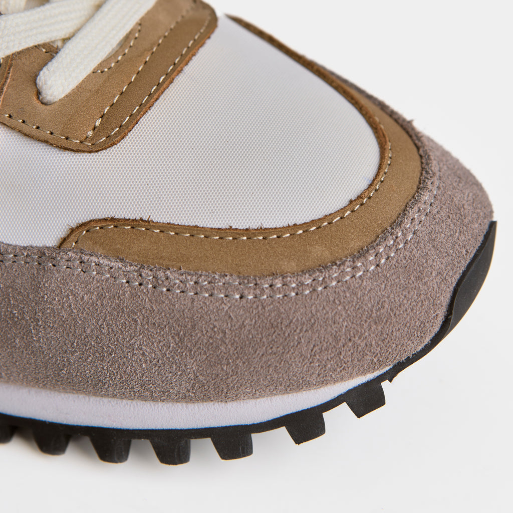 The Dual Stride White Retro Suede & Nylon Athletic Trainers