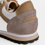 The Dual Stride White Retro Suede & Nylon Athletic Trainers