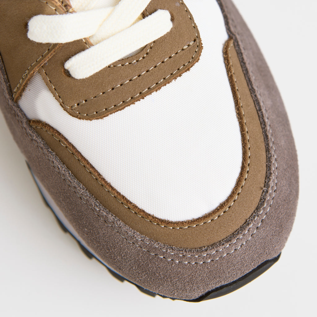The Dual Stride White Retro Suede & Nylon Athletic Trainers