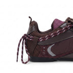 The Dual Stride Burgundy Vintage Trek Retro Trainer Sneakers