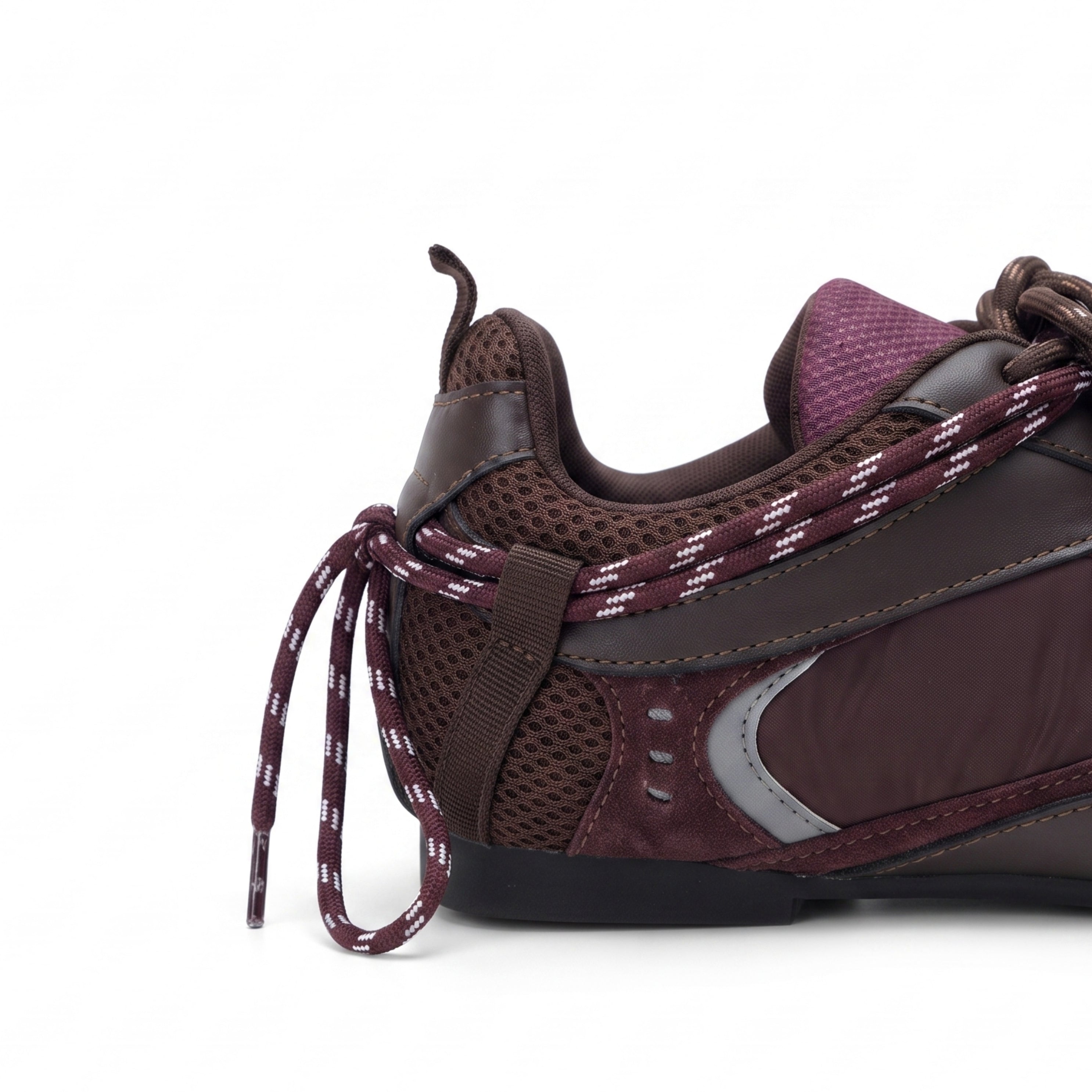 The Dual Stride Burgundy Vintage Trek Retro Trainer Sneakers