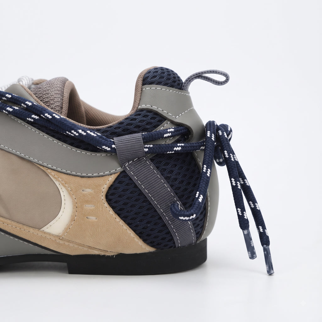The Dual Stride Khaki Vintage Trek Retro Trainer Sneakers