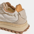 The Dual Stride Cream Urban Nomad Tech-Suede Sneakers
