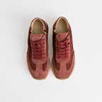 The Dual Stride Red Minimalist Suede Sneakers