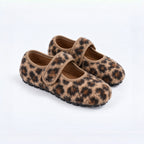 The Dual Stride Women's Leopard Print Fuzzy Mary Jane Flats