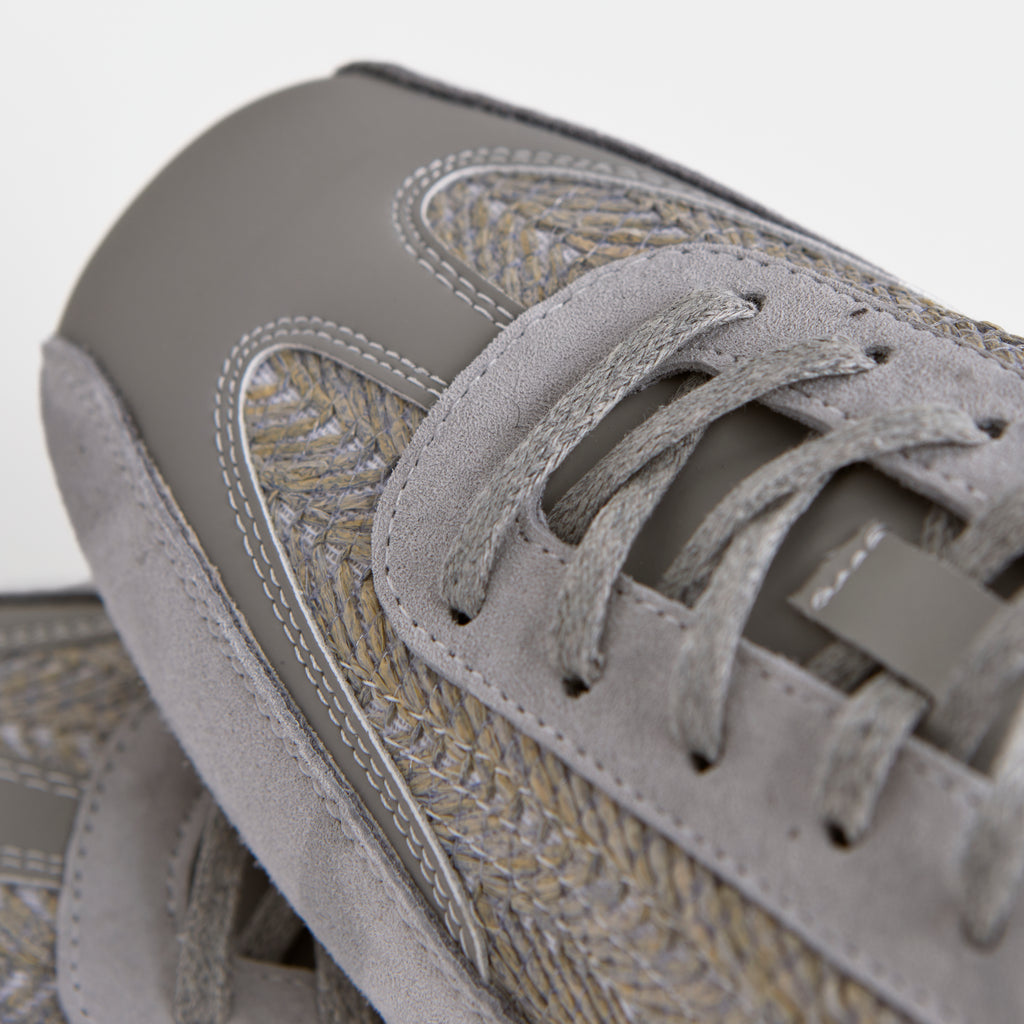 The Dual Stride Gray Woven Pattern Multi-Textured Leisure Trainers