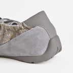 The Dual Stride Gray Woven Pattern Multi-Textured Leisure Trainers
