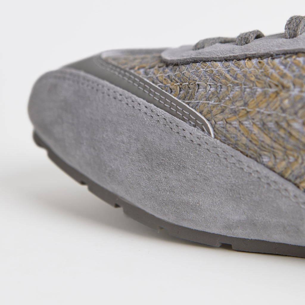 The Dual Stride Gray Woven Pattern Multi-Textured Leisure Trainers