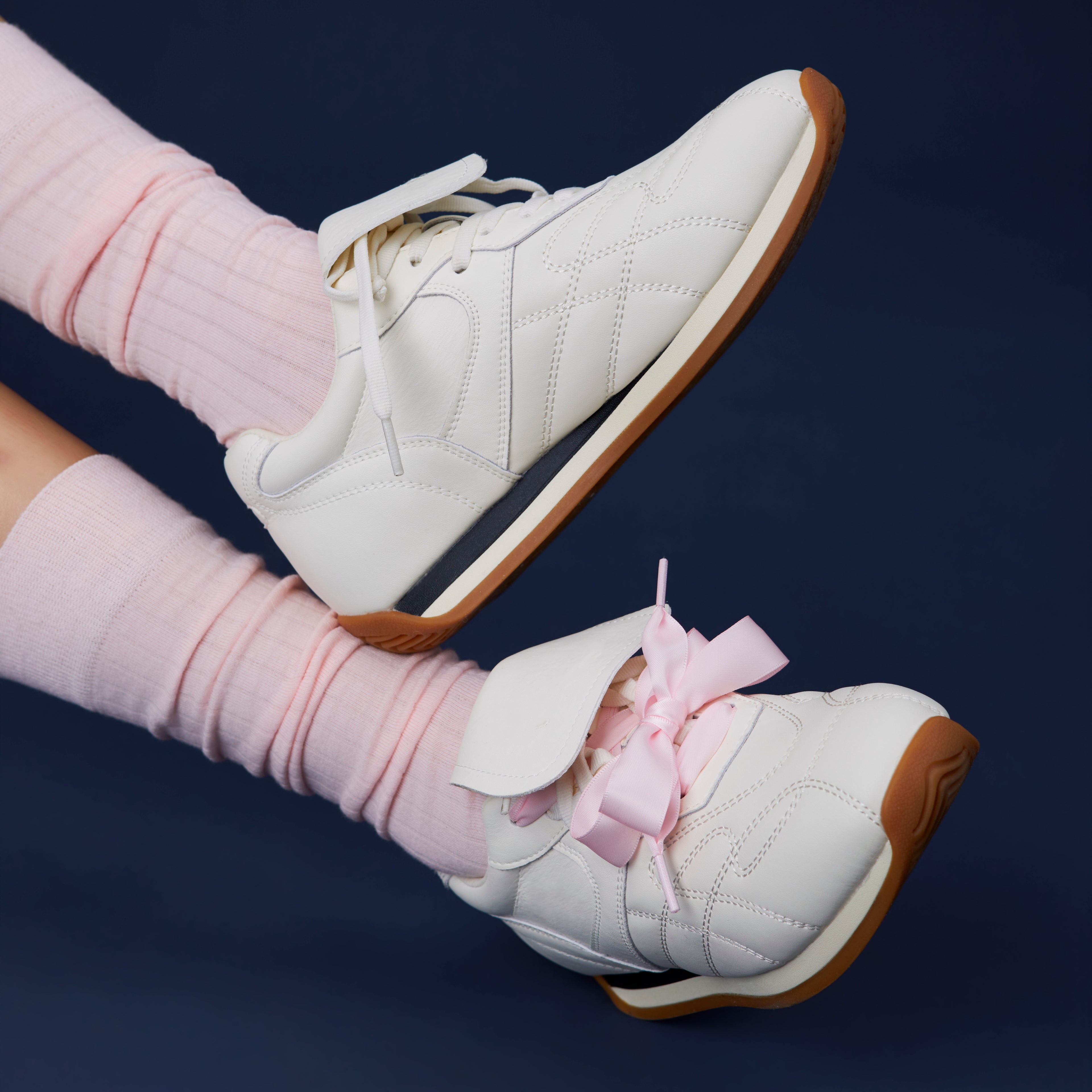 The Dual Stride Women's Handmade Genuine leather Sneakers