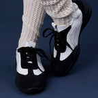 The Dual Stride Women's Color-Blocked Genuine Leather Shoes