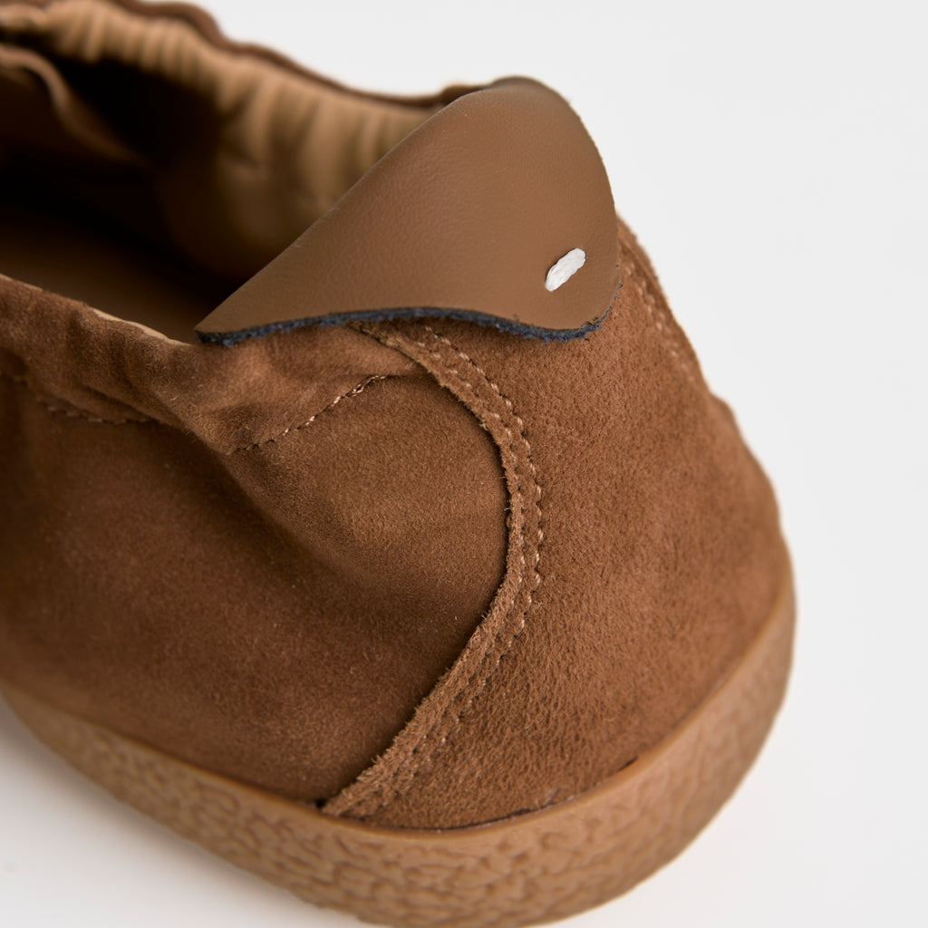 The Dual Stride Brown Sheepskin Suede Retro Trainers