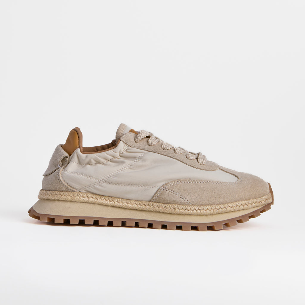 The Dual Stride Cream Urban Nomad Tech-Suede Sneakers