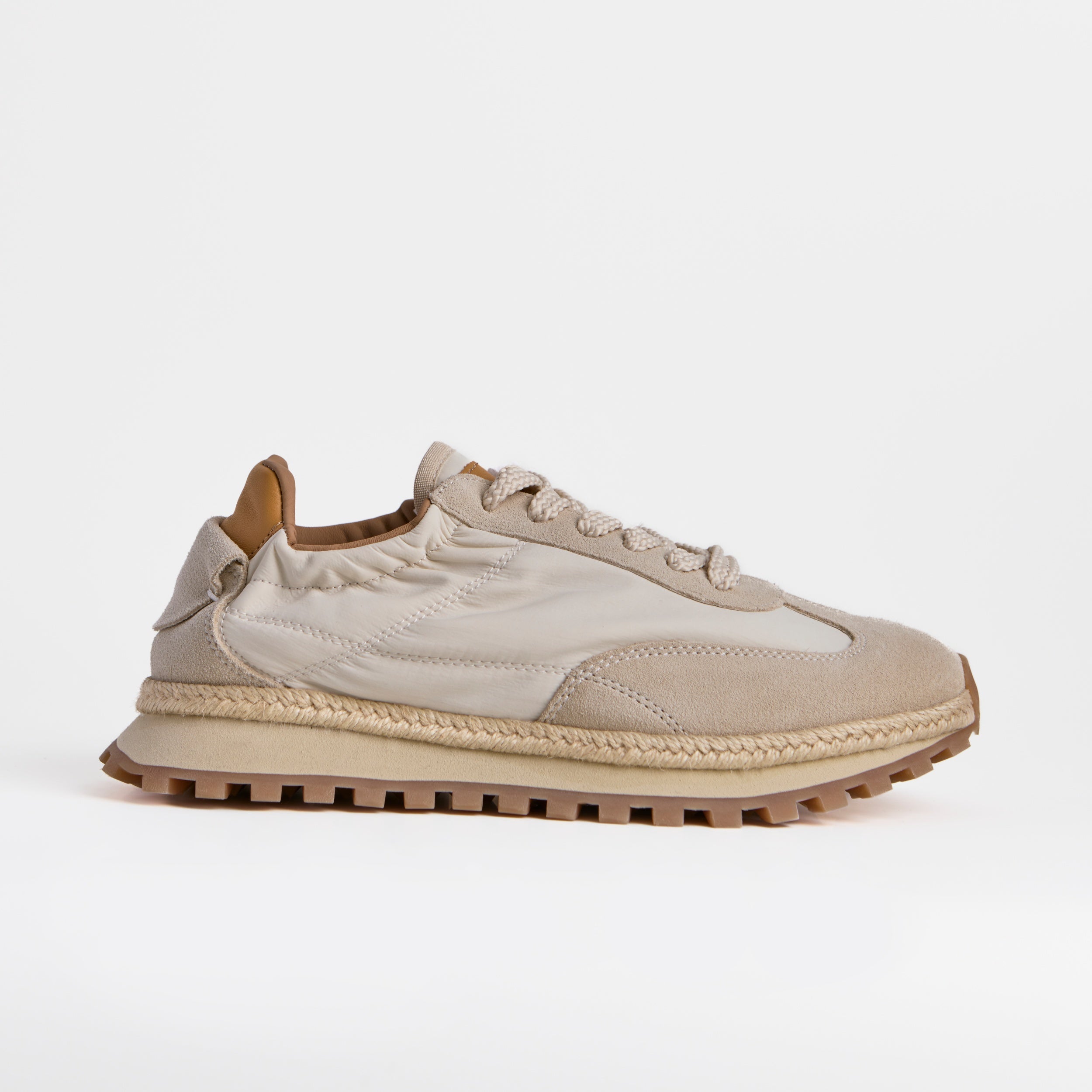 The Dual Stride Cream Urban Nomad Tech-Suede Sneakers