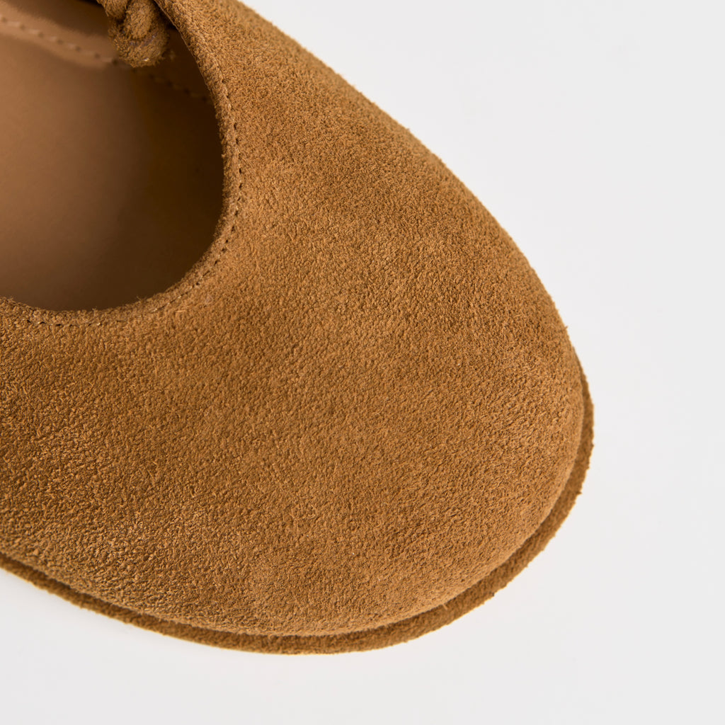 The Dual Stride Brown Suede  Mary Jane Flats