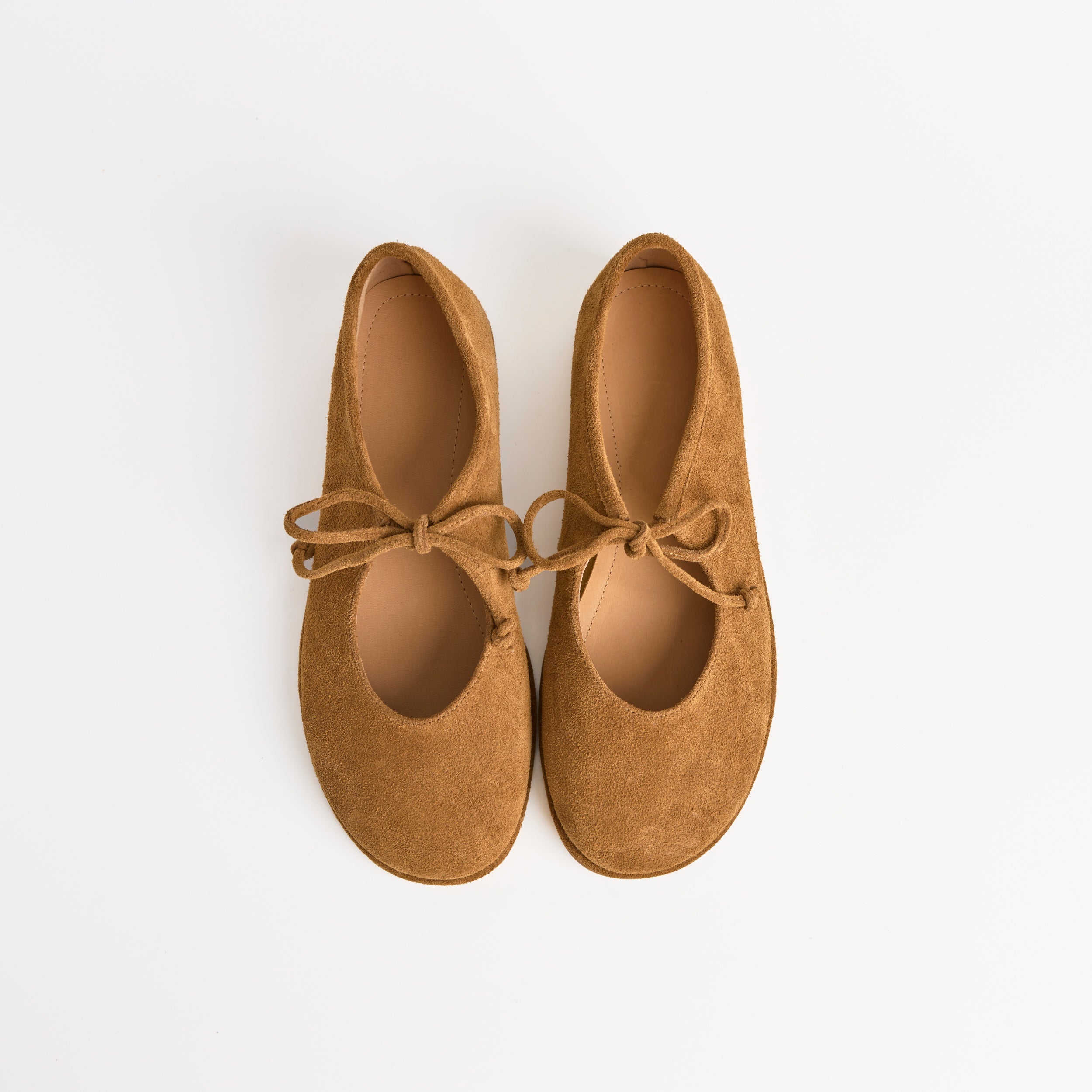 The Dual Stride Brown Suede  Mary Jane Flats