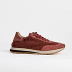 The Dual Stride Red Minimalist Suede Sneakers