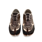 The Dual Stride Grey‑Brown Split‑Toe Retro Sneakers