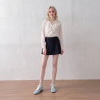 The Dual Stride Baby Blue Velvet Spliced Retro Sneakers