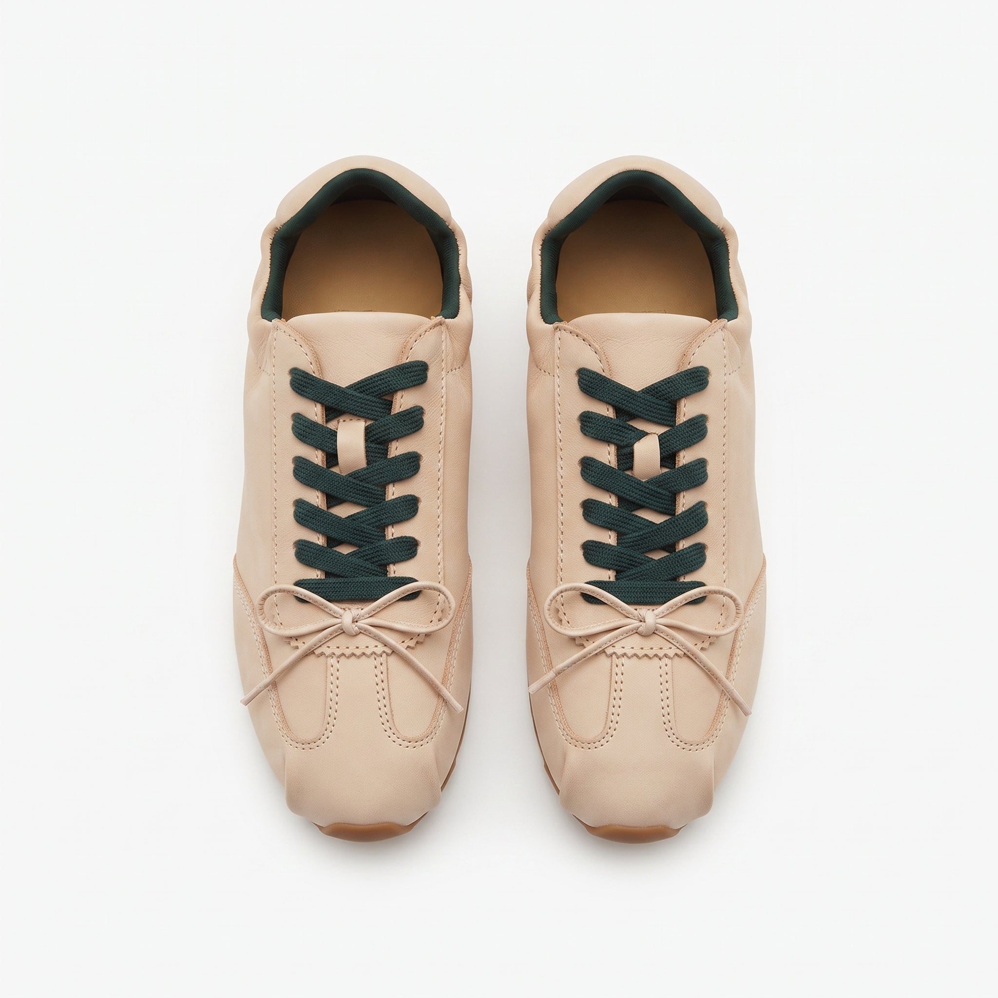 The Dual Stride Beige Retro Casual Sneakers