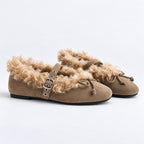 The Dual Stride Cozy Shearling Mary Jane Flats
