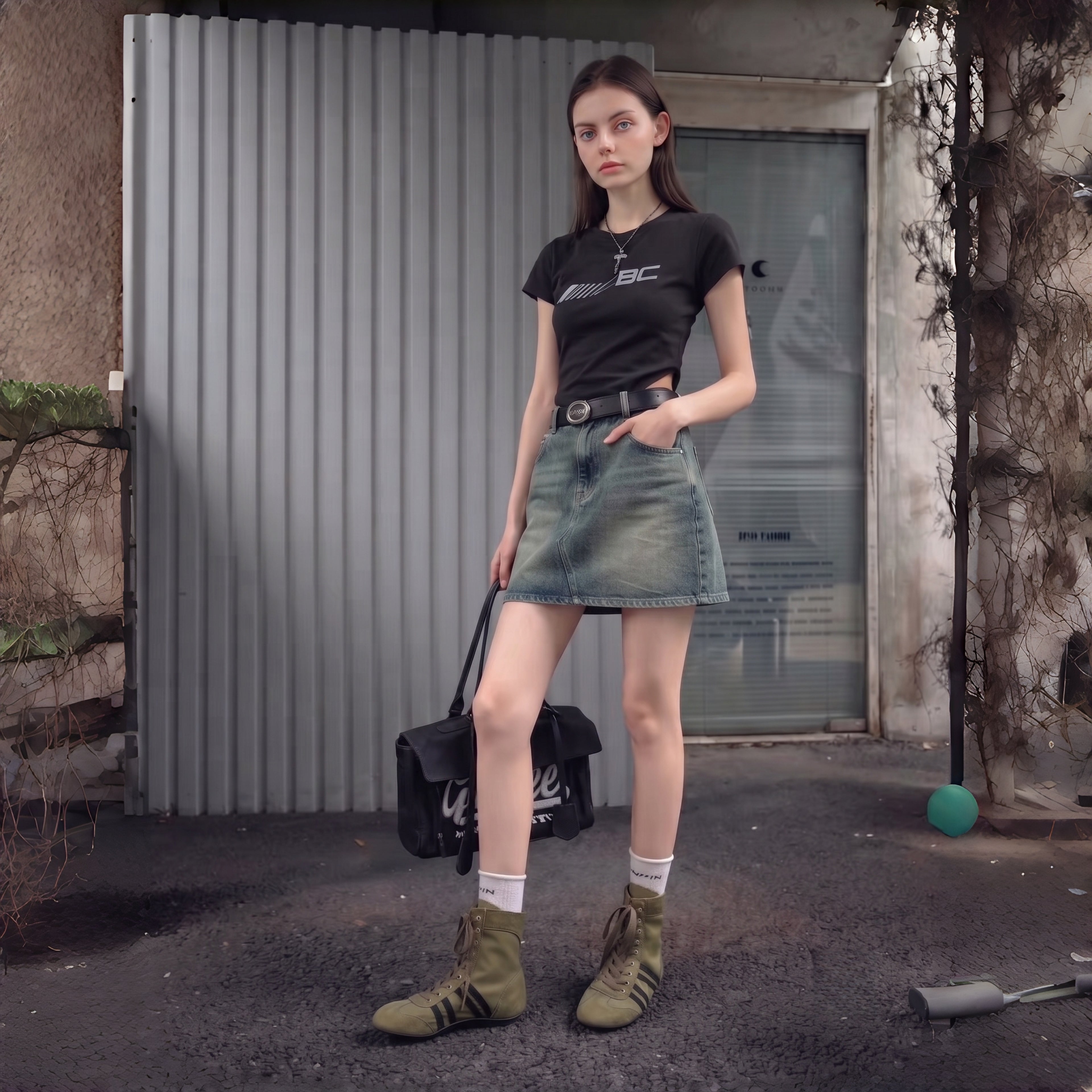The Dual Stride Olive Stripe Retro High Top Ankle Boots