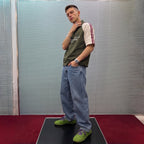 The Dual Stride Men's Green Suede Casual Sneakers