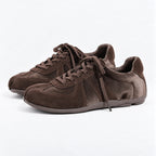 The Dual Stride Split-Toe Velvet & Suede Retro Casual Sneakers