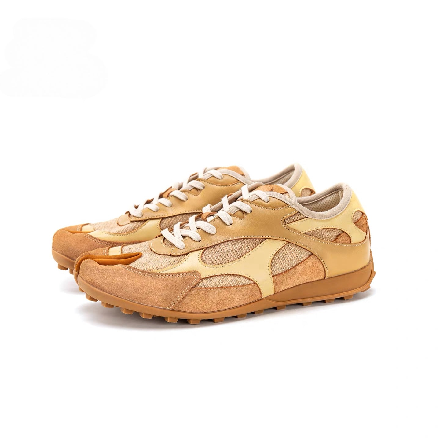 The Dual Stride Yellow Split‑Toe Retro Sneakers