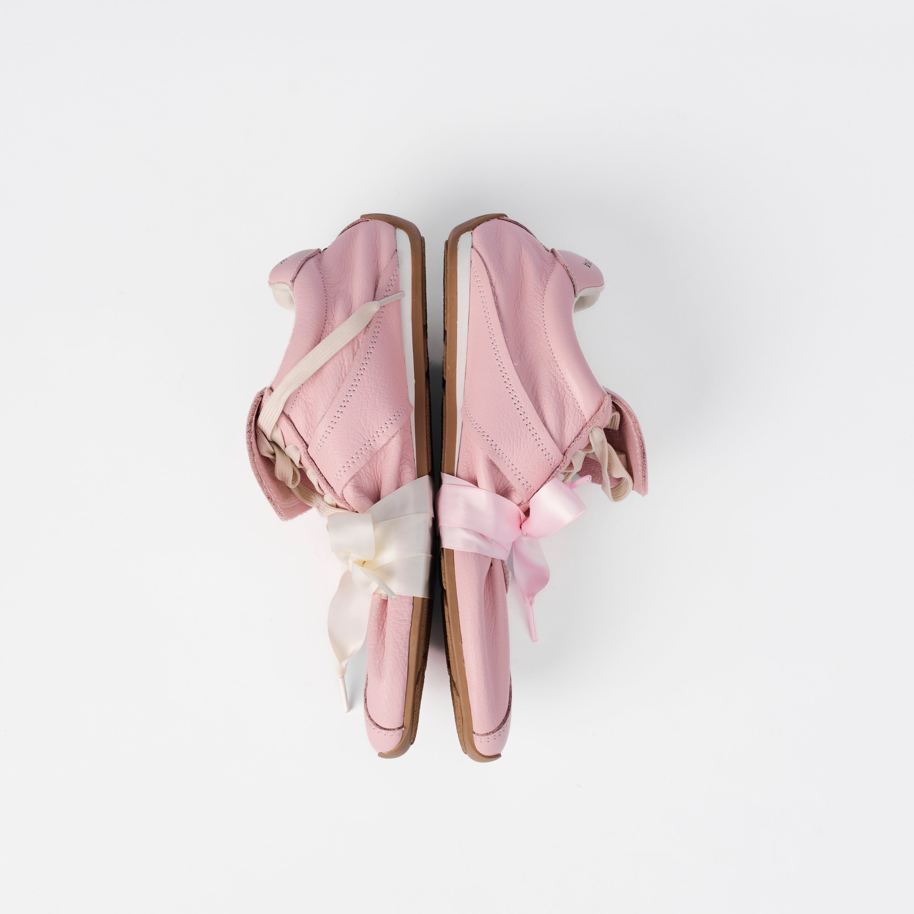 The Dual Stride Women's Genuine Pink Leather Sneakers